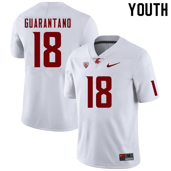 Youth #18 Jarrett Guarantano Washington State Cougars College Football Jerseys Sale-White